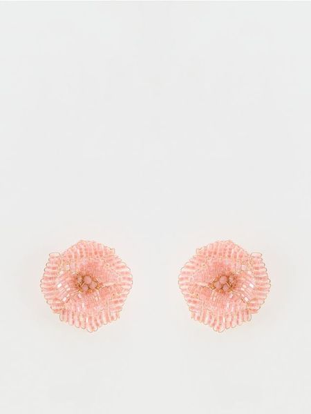 Kolczyki kwiaty - koralowy. Pomarańczowe kolczyki Reserved. W wyprzedaży za 19.99 zł.