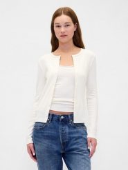 GAP Kardigan w kolorze kremowym rozmiar: XXL. Brązowe swetry GAP, xxl, bez wzorów, prążkowane, bez ramiączek. Za 82.83 zł.