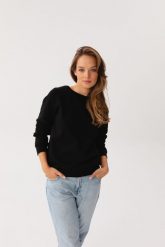BLUZA LENA CZARNA M - Flawless. Czarne bluzy Flawless, m, bez wzorów, z bawełny, bez kaptura. Za 296.00 zł.