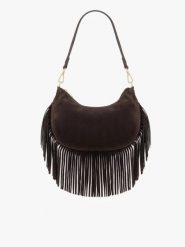 Brązowa torebka boho z frędzlami. Brązowe torebki klasyczne Brawo sp. z o.o., bez wzorów, ze skóry, boho, bez dodatków. Za 249.99 zł.