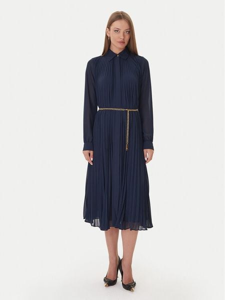 MICHAEL Michael Kors Sukienka koszulowa MF5838A7R3 Granatowy Regular Fit. Niebieskie sukienki MICHAEL Michael Kors, s, bez wzorów, z syntetyku, bez kołnierzyka, bez ramiączek, koszulowe. Za 709.00 zł.