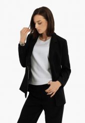 Dłuższa marynarka JB-KATSU. Czarne marynarki i żakiety Volcano, xl, bez wzorów, z elastanu, eleganckie, bez ramiączek. Za 229.99 zł.