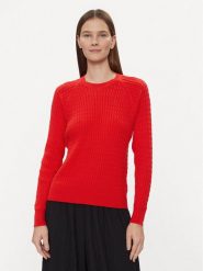 Tommy Hilfiger Sweter WW0WW41142 Czerwony Regular Fit. Czerwone swetry Tommy Hilfiger, xl, bez wzorów, z bawełny, bez ramiączek. Za 679.99 zł.
