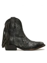 NEW ROCK Kowbojki M-WSTM003-S1 Czarny. Czarne botki NEW ROCK, bez wzorów, ze skóry, rockowe, bez obcasa, na płaskiej podeszwie, bez zapięcia. Za 1,179.00 zł.