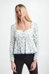 Bluzka damska w kwiaty NOTES DU NORD. Bluzki Notes du Nord, bez wzorów, bez kołnierzyka, bez ramiączek. W wyprzedaży za 355.60 zł.