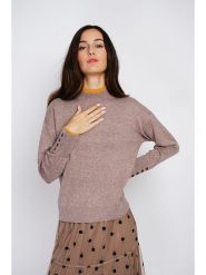ASSUILI Sweter w kolorze brązowym rozmiar: 34. Brązowe swetry Assuili, bez wzorów, z kaszmiru, bez ramiączek. Za 127.95 zł.