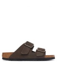 Birkenstock Klapki Arizona Wire Buckle 1032764 Beżowy ciemny. Brązowe klapki Birkenstock, bez wzorów, z nubiku, bez obcasa, bez zapięcia. Za 674.99 zł.