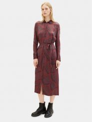 Tom Tailor Sukienka koszulowa 1037934 Kolorowy Regular Fit. Sukienki Tom Tailor, bez wzorów, z wiskozy, bez kołnierzyka, bez ramiączek, koszulowe. Za 239.99 zł.