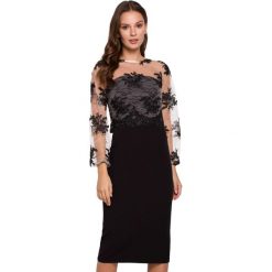 Wieczorowa ekskluzywna ołówkowa sukienka z koronką czarna. Czarne sukienki Sukienki.shop, na imprezę, m, bez wzorów, z koronki, wizytowe, bez kołnierzyka, bez ramiączek, dopasowane. Za 329.00 zł.