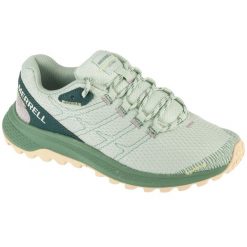 Buty do biegania damskie, Fly Strike. Zielone buty do biegania Merrell, bez wzorów, z gumy, bez zapięcia, do biegania. Za 473.00 zł.