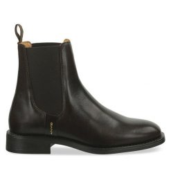 Sztyblety Gant. Brązowe botki Gant, bez wzorów, bez obcasa, na płaskiej podeszwie, bez zapięcia. Za 469.99 zł.
