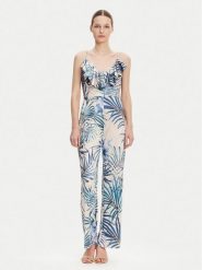 Guess Kombinezon W5GD72 KBAC2 Niebieski Regular Fit. Niebieskie sukienki Guess, s, z aplikacjami, z syntetyku, bez kołnierzyka, bez ramiączek. Za 389.99 zł.