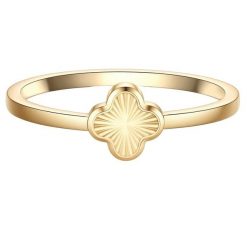 Glanzstücke München Pierscionek koniczyna ze stali nierdzewnej w zlocie Pierścionki 1 ct Damski. Żółte pierścionki Glanzstücke München, pozłacane. Za 149.99 zł.