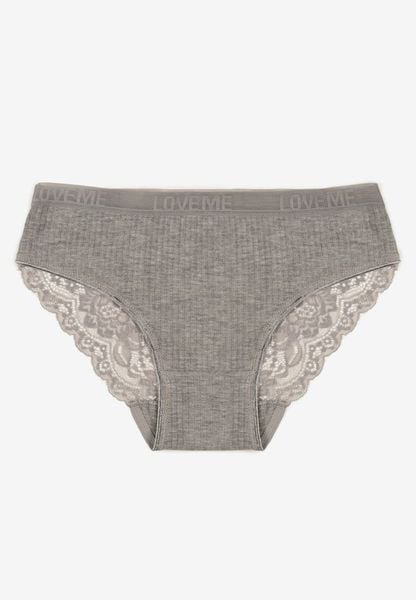 Szare Prążkowane Majtki Figi z Bawełny Zdobione Koronką Erwelia. Szare figi Born2be, z aplikacjami, z bawełny. Za 5.99 zł.