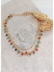 Atelier MIU Pozłacana bransoletka z elementami ozdobnymi na kostkę rozmiar: onesize. Żółte bransoletki atelier MIU, pozłacane. Za 57.45 zł.