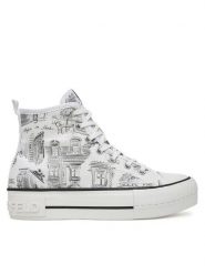 KARL LAGERFELD Trampki KL60455 Biały. Białe trampki KARL LAGERFELD, bez wzorów, z materiału, bez zapięcia. Za 449.99 zł.