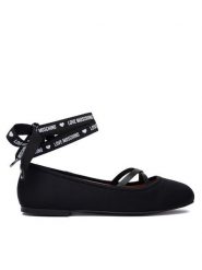 LOVE MOSCHINO Baleriny JA11141G1PIM0000 Czarny. Czarne baleriny Love Moschino, bez wzorów, z materiału, bez obcasa, bez zapięcia. Za 859.99 zł.