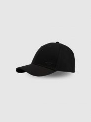 4F Czapka z daszkiem snapback uniseks - czarna XS/S (56cm). Czarne czapki z daszkiem 4f, bez wzorów, z bawełny, klasyczne. Za 59.99 zł.