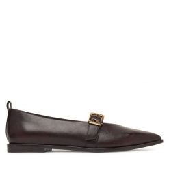 Baleriny Tamaris. Brązowe baleriny Tamaris, bez wzorów, bez obcasa, bez zapięcia. Za 364.99 zł.