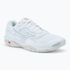 Buty do piłki ręcznej damskie Mizuno Wave Phantom 3. Białe buty treningowe Mizuno, bez wzorów, z gumy, bez zapięcia, do piłki ręcznej, mizuno wave. Za 465.15 zł.