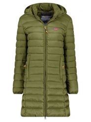 Geographical Norway Płaszcz pikowany "Atikolor" w kolorze oliwkowym rozmiar: S. Brązowe płaszcze Geographical Norway, s, bez wzorów, bez kaptura. Za 180.06 zł.