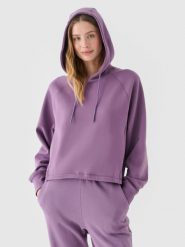4F Bluza dresowa nierozpinana z kapturem damska - fioletowa XL. Fioletowe bluzy z kapturem 4f, xl, bez wzorów, z bawełny, z kapturem. W wyprzedaży za 99.99 zł.