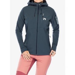 Kurtka softshell damska Hannah Arina Hoody. Niebieskie kurtki przejściowe sportowe Hannah, bez wzorów, z softshellu, bez kaptura, trekkingowe. Za 298.99 zł.