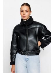 Trendyol Kurtka przejściowa w kolorze czarnym rozmiar: XL. Czarne kurtki Trendyol, xl, bez wzorów, bez kaptura. Za 78.99 zł.