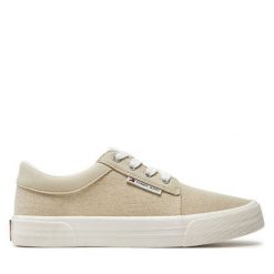 Tenisówki Tommy Jeans. Brązowe trampki Tommy Jeans, bez wzorów, z jeansu, bez zapięcia. Za 359.99 zł.