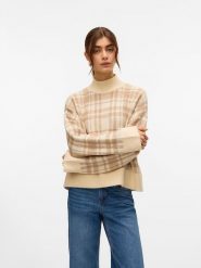 Vero Moda Sweter w kolorze beżowym rozmiar: XS. Brązowe swetry Vero Moda, xs, bez wzorów, bez ramiączek. Za 105.38 zł.