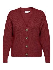 ONLY Kardigan w kolorze bordowym rozmiar: 54. Czerwone swetry ONLY, bez wzorów, ze splotem, bez ramiączek. Za 83.03 zł.