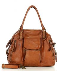 Shopperka retro camelowa MARCO MAZZINI V189b. Torebki klasyczne bez wzorów, ze skóry, retro, duże, bez dodatków. Za 649.00 zł.