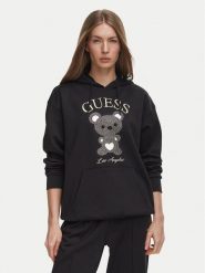 Guess Bluza V6BQ28 K9361 Czarny Oversize. Czarne bluzy Guess, xs, z aplikacjami, z syntetyku, bez kaptura. Za 524.99 zł.