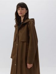 Parka water repellent z kapturem - brązowy. Brązowe płaszcze Reserved, l, bez wzorów, z bawełny, z kapturem. W wyprzedaży za 279.99 zł.