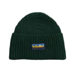 Damska czapka z mieszanki wełny Superdry Radar. Zielone czapki zimowe Superdry, bez wzorów, z wełny. Za 109.00 zł.