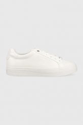 Calvin Klein sneakersy skórzane HW0HW01372 VULC LACE UP kolor biały. Białe buty sportowe lifestyle Calvin Klein, bez wzorów, z gumy, sportowe, bez zapięcia. Za 559.99 zł.