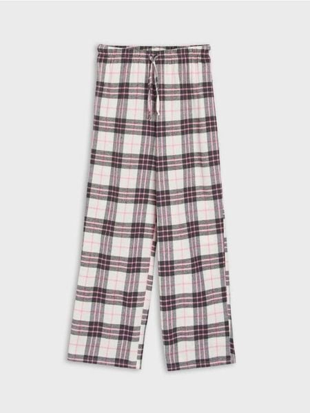 Spodnie od piżamy w kratę - różowy. Czerwone piżamy Sinsay, l, bez wzorów, bez kołnierzyka, bez ramiączek. Za 25.99 zł.