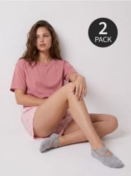 Skarpetki stopki antypoślizgowe z bawełną 2 pack - wielobarwny. Skarpetki Sinsay, bez wzorów, z bawełny. Za 9.99 zł.