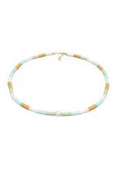 Elli Damskie koraliki Surfer Heishi z perłami shell core w srebrze próby 925 Sterling Silver Naszyjniki 1 ct. Szare naszyjniki Elli, z materiału, z perłą, pozłacane. Za 328.99 zł.