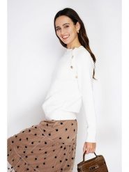 C& Jo Sweter w kolorze białym rozmiar: 34. Białe swetry C& Jo, bez wzorów, z kaszmiru, klasyczne, bez ramiączek. Za 152.99 zł.