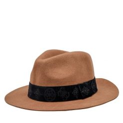 Kapelusz Guess. Brązowe kapelusze Guess, z aplikacjami. Za 159.99 zł.