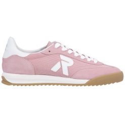 Półbuty damskie sneakersy komfortowe różowe Rieker W4000-31. Czerwone półbuty wsuwane Rieker, bez wzorów, z tkaniny, bez obcasa. Za 379.00 zł.