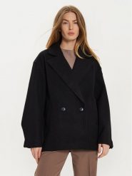 Gina Tricot Płaszcz przejściowy 22830 Czarny Regular Fit. Czarne płaszcze Gina Tricot, m, bez wzorów, z syntetyku, bez kaptura. Za 209.99 zł.