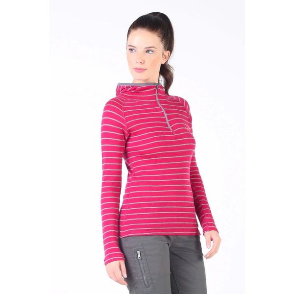 Bluza turystyczna damska z Kapturem 100% Wełna Merino - Skadi Hoodie. Czerwone bluzy WOOLONA, s, bez wzorów, z wełny, z kapturem, trekkingowe. W wyprzedaży za 351.00 zł.