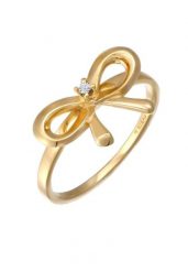 Elli DIAMONDS Damska kokarda z diamentem (0.015 ct.) ze srebra próby 925 Sterling Silver Pierścionki 1 ct Damski. Szare pierścionki Elli DIAMONDS, z brylantem, srebrne. Za 403.99 zł.