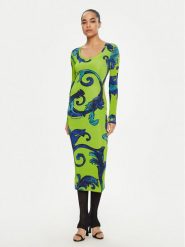 Versace Jeans Couture Sukienka codzienna 78HAO920 Zielony Regular Fit. Zielone sukienki Versace Jeans Couture, na co dzień, bez wzorów, z jeansu, bez kołnierzyka, bez ramiączek, proste. Za 829.99 zł.