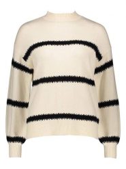 ONLY Sweter w kolorze kremowo-czarnym rozmiar: M. Brązowe swetry ONLY, m, bez wzorów, bez ramiączek. Za 79.03 zł.