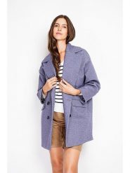 ASSUILI Płaszcz przejściowy w kolorze lawendowym rozmiar: 36. Różowe płaszcze Assuili, bez wzorów, z wełny, klasyczne, bez kaptura. Za 379.44 zł.