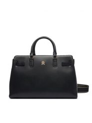 Tommy Hilfiger Torebka Th Joy Satchel AW0AW19067 Czarny. Czarne torebki klasyczne Tommy Hilfiger, bez wzorów, ze skóry, bez dodatków. Za 649.99 zł.