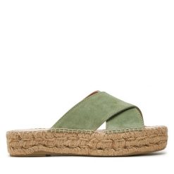 Espadryle Manebi. Zielone espadryle Manebi, bez wzorów, bez obcasa. Za 449.99 zł.